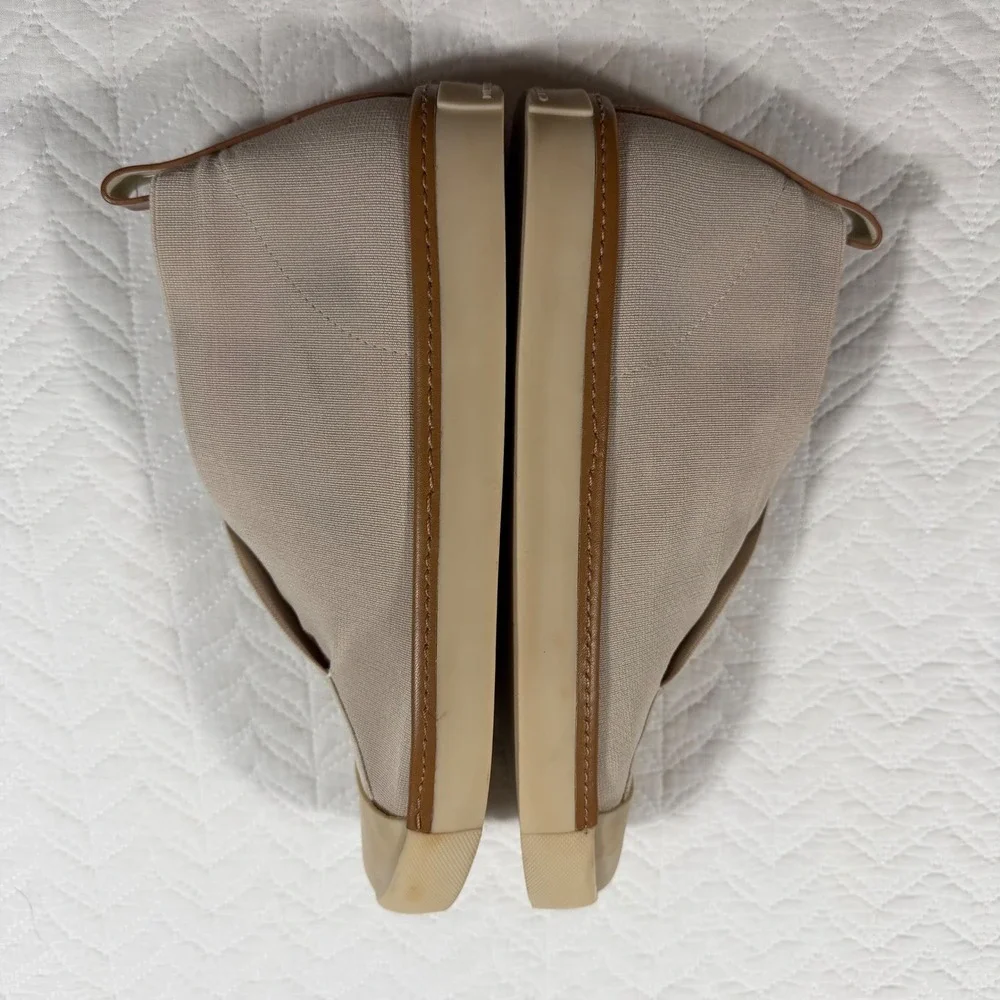 Mercedes‎ Castillo Thana Beige Stretch Slip On VCut Sneakers Brazil WMN 9.5 39.5